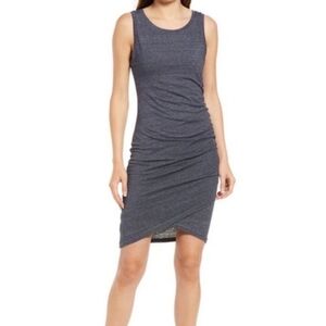 ❤️B2G1 New Treasure&Bond Rusched Heathered Sleeveless Gray Dress Women's XXS❤️
